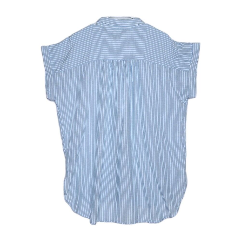 LOFT Striped Dolman Sleeve Tunic Shirt Blue White High Low Women's XL Coastal - Picture 3 of 8